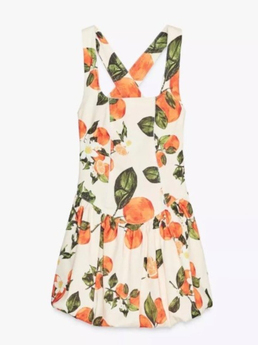 Zara Orange Mini Bubble Dress